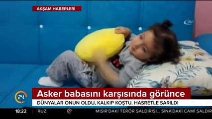 Asker babasını karşısında görünce...