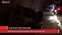Tünel içindeki feci kaza kamerada: 1 ölü, 3 yaralı