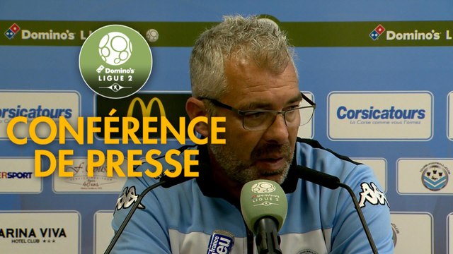 Conférence de presse Tours FC - Gazélec FC Ajaccio (1-2) : Jorge COSTA (TOURS) - Albert CARTIER (GFCA) - 2017/2018