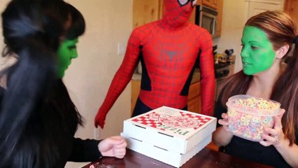 Hulk Girl vs Hulk Mom vs Spiderman & Venom - Food Fight _ Real Life Superhero Movie | Superheroes | Spiderman | Superman | Frozen Elsa | Joker