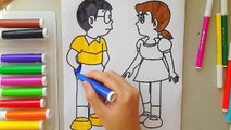 Coloring Book Nobita and shizuka in Doraemon Movie   Đồ chơi Doremon, Xuka, Nobita
