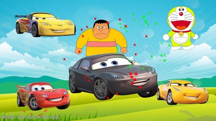Colors With Lightning McQueen Cars 3 Doraemon Trolls Nobita Shizuka Chaien Finger Family Song