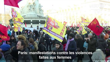 Paris: manifestation contre les violences faites aux femmes