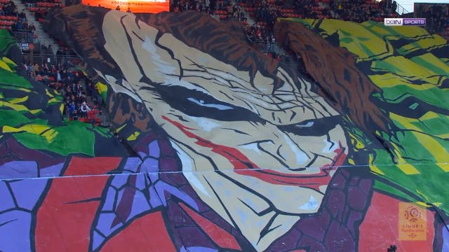 Rennes fans unveil Joker banner ahead of Breton Derby