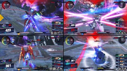 【ガンダムバーサス】長田ザク･しろあか･明鏡止水･あさぎ(4人視点)：大会に向けてガチ戦【あさぎLAB】(GUNDAM VERSUS、GVS) ver1.4