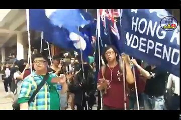 七一遊行【出現港獨立人士】銅鑼灣鵝頸橋大批警員迎接！！