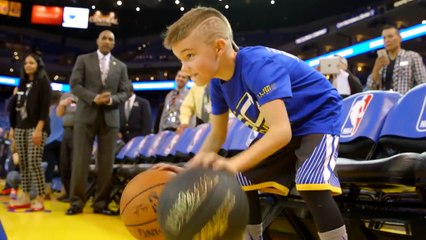 超狂! 11歲的小男孩 運球跟萌神Curry一樣神! 11 Year Old Kid Shows Off His Handles on Warriors Ground