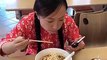 Chinese girl eating noodles must watch