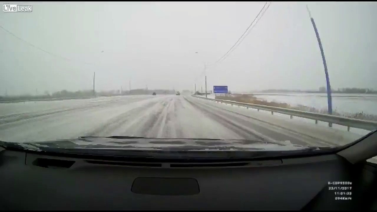 Car crashes into a tracor