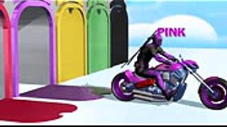 Learn Colors - Motorcycle w Superhero Spiderman Cartoon Videos with Car for kids & Nursery Rhymes