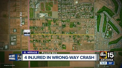 Several hurt after wrong-way crash in El Mirage