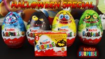 2017 Halloween Special huge kinder maxi opening giant monsters kinder surprise eggs w scary effects