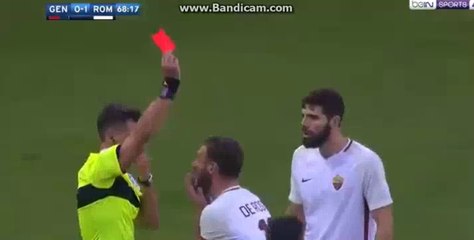 De  Rossi   RED  CARD   HD  Genoa 0 - 1	 AS Roma  26-11-2017