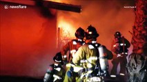 Firefighters battle blaze in Chula Vista, California