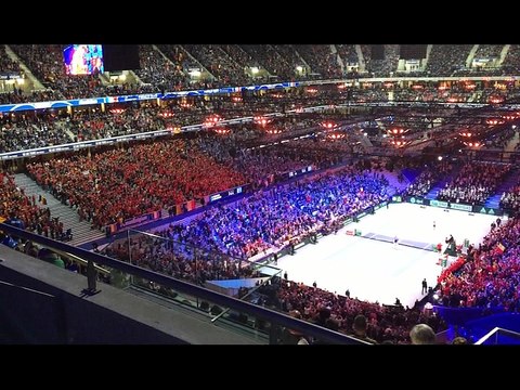 Ambiance dans le stade lors de la victoire de Goffin face à Tsonga