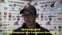 Hockey sur glace 2017-11-25 D2 Interview Téo Sarliève - Attaquant Sangliers Arvernes de Clermont-Ferrand