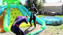 Spiderman vs Venom - Real Life Superhero Battle _ Orbeez Pool Fight! | Superheroes | Spiderman | Superman | Frozen Elsa | Joker