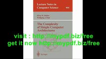 The Complexity of Simple Computer Architectures (Lecture Notes in Computer Science)