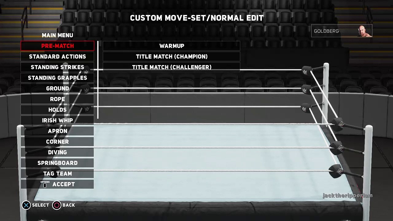 Goldberg updated move-set WWE 2K18