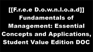 [rN9dW.[F.r.e.e] [D.o.w.n.l.o.a.d]] Fundamentals of Management: Essential Concepts and Applications, Student Value Edition by Stephen P Robbins, David A De Cenzo, Mary Coulter WORD
