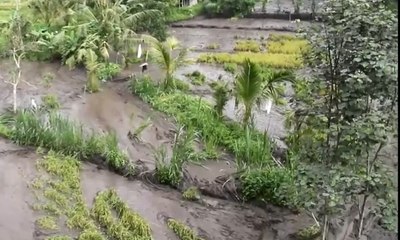 Banjir Lahar Dingin Terpantau di Karangasem