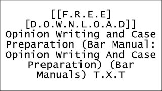 [8pdUC.[Free Download Read]] Opinion Writing and Case Preparation (Bar Manual: Opinion Writing And Case Preparation) (Bar Manuals) by The City Law School [D.O.C]