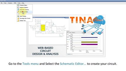Creation and Simulation of a Capacitance Multiplier circuit with TINACloud