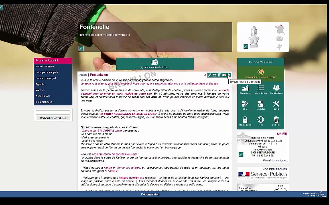 Créer un site internet pour une mairie ou commune : 10 minutes pour un site internet complet