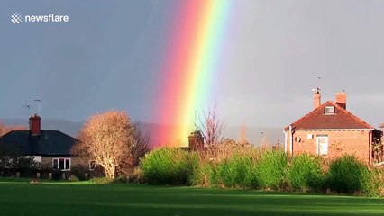 Incredibly bright rainbow spotted in Armley, UK