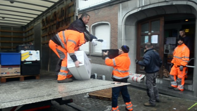 La bibliotheque des Comtes du Hainaut à Mons ferme.Vidéo Eric Ghislain