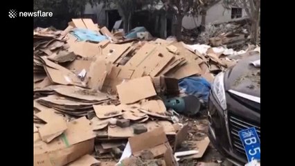 Aftermath footage of huge blast in Chinese port city