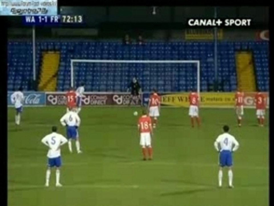 PAYS DE GALLES 4 - 2 FRANCE but GOURCUFF