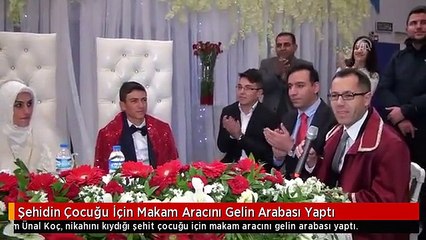 Şehidin Çocuğu İçin Makam Aracını Gelin Arabası Yaptı