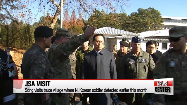 South Korea's defense minister visits N. Korean soldier defection site at JSA