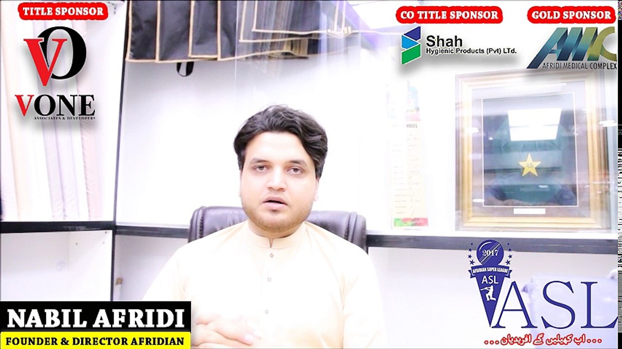 Nabil Afridi Video message for ASL