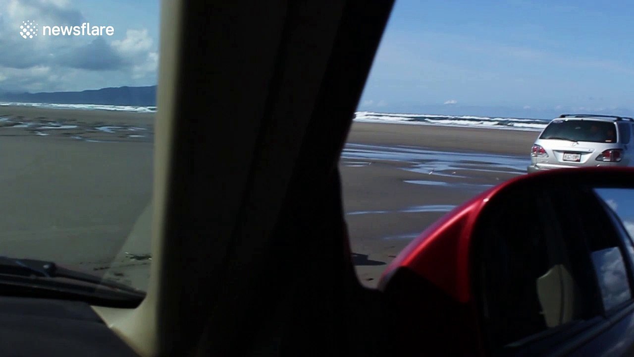 Skier takes skis to beach, invents new sport