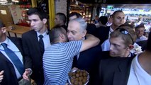 Benjamin Netanyahu trip to Tel-Aviv and meet with the masses