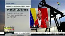 Presidente de Venezuela anuncia cambios en el gabinete ministerial
