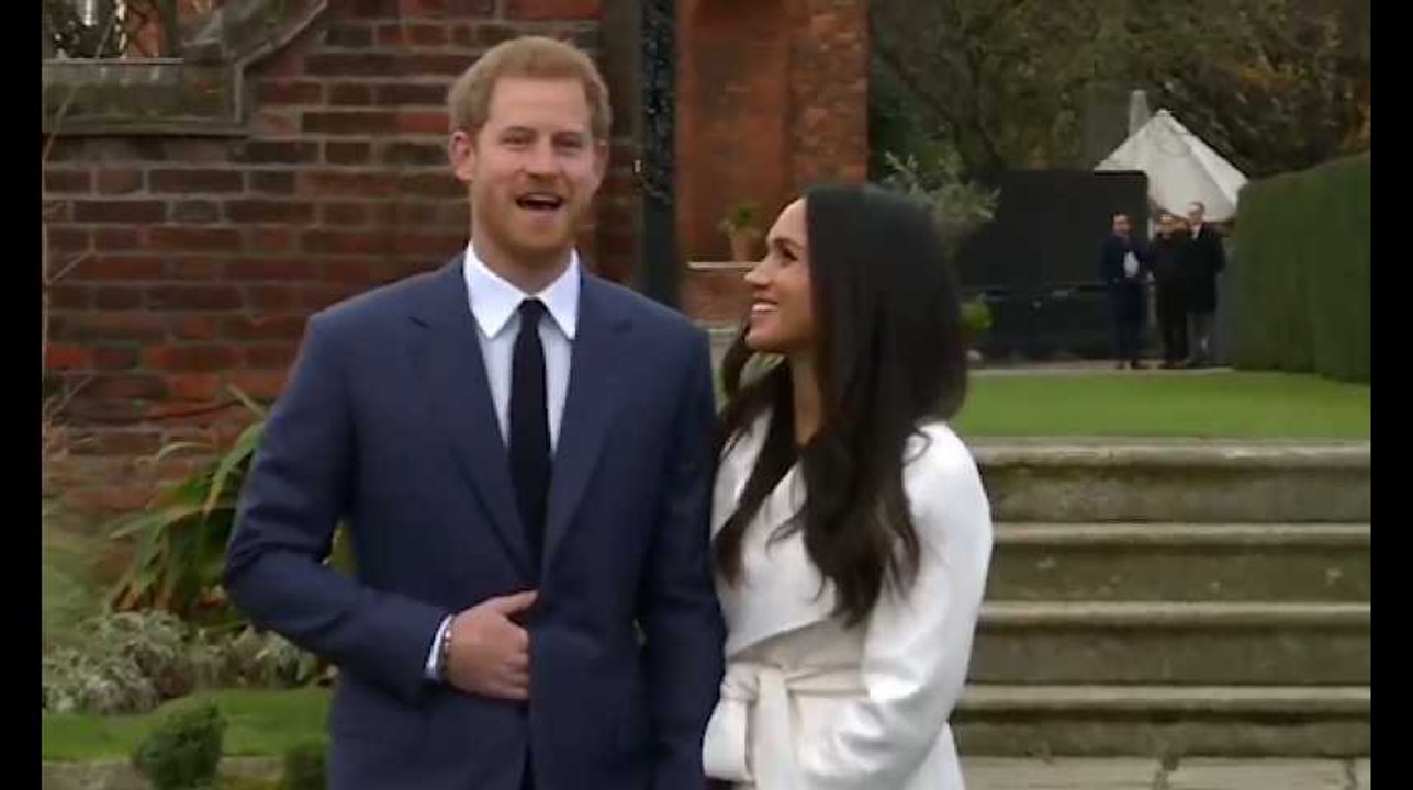 Les images du prince Harry et de Meghan Markle dans les jardins du palais de Kensington