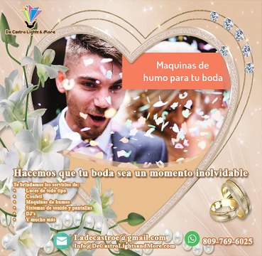 Haz que tu boda sea inolvidable con nuestras luces, sonido y efectos especiales.