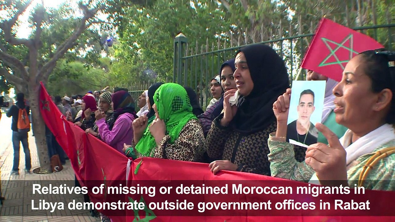 Families of migrants detained in Libya protest in Rabat