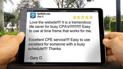 Cpethink.com Review        Terrific         Five Star Review by Gary D.