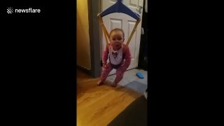 Baby spins in bouncer