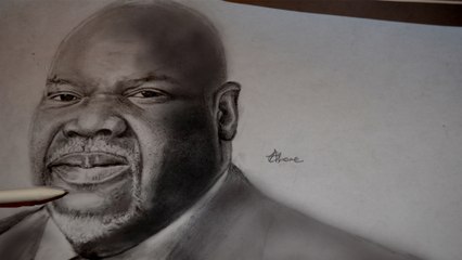 how to draw like a pro/realistic drawing of td jakes