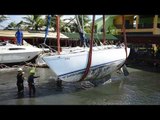 Relief Crews Salvage Hurricane-Damaged Vessels in Ponce