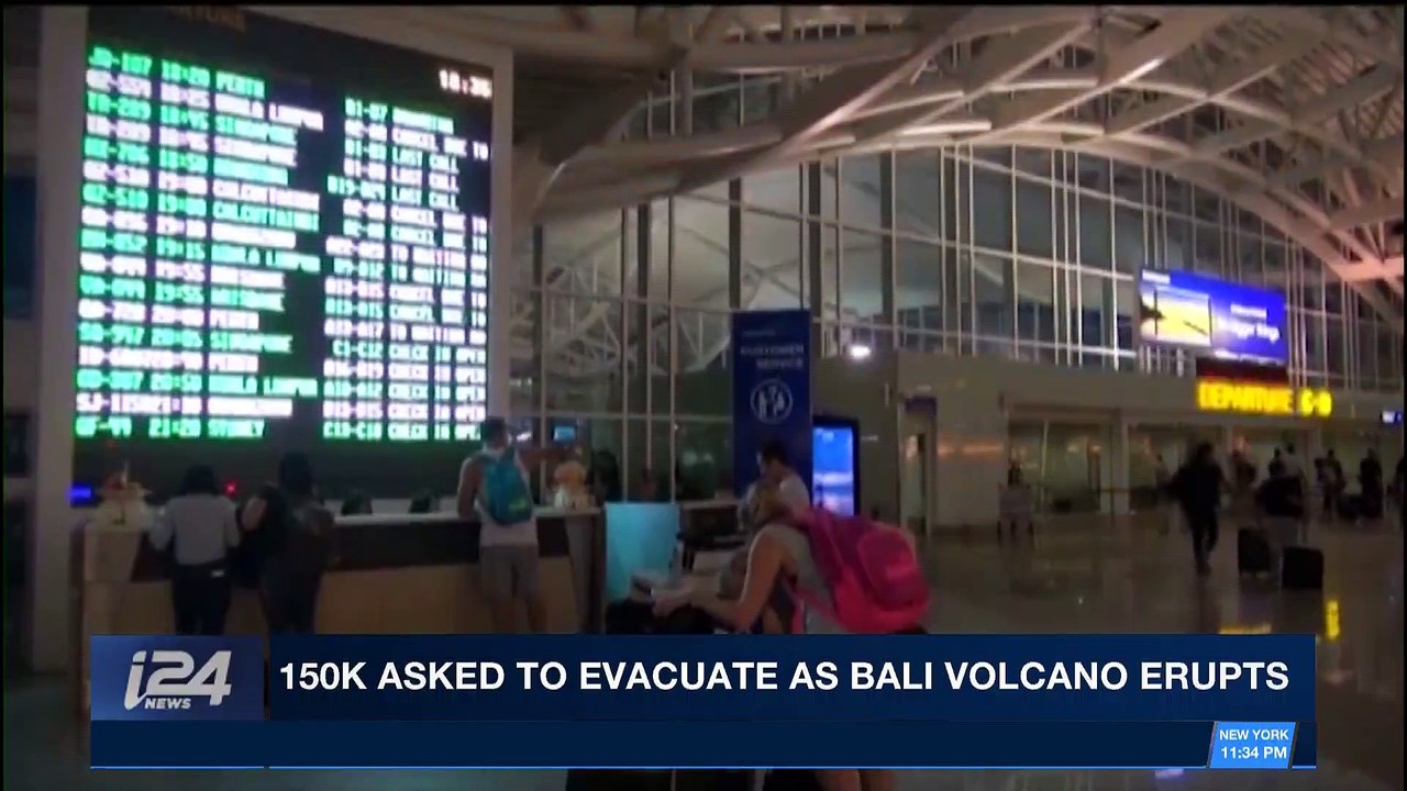 i24NEWS DESK | 150k asked to evacuate as Bali volcano erupts  | Tuesday, November 28th 2017