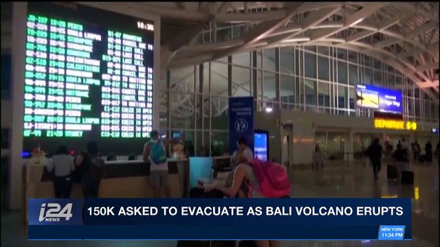i24NEWS DESK | 150k asked to evacuate as Bali volcano erupts | Tuesday, November 28th 2017