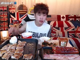 BJ꽃돼지 칼집삼겹살+비엔나+베이컨+우육탕면+파김치 먹방