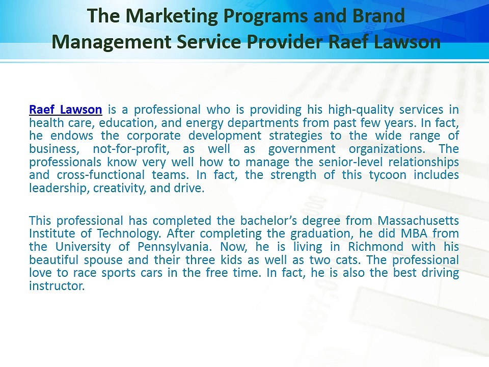 Raef Lawson | Strategic Planning and Business Development Professional