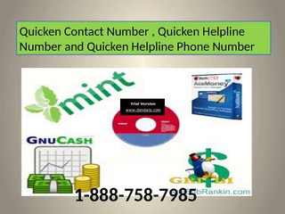 Dial Quicken  Customer Support Phone Number 1-888-758-7985 Exact Solution For Quicken